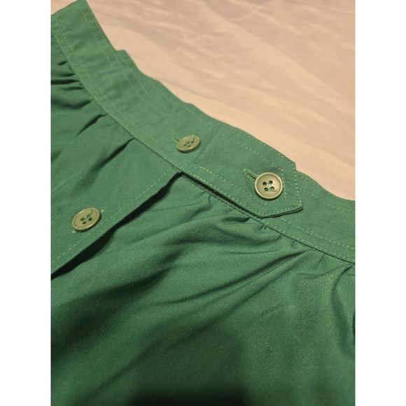 Vtg Lazarus True Green Button A-Line Skirt 18 Petite (30" Waist) Pockets Classic - Picture 3 of 8